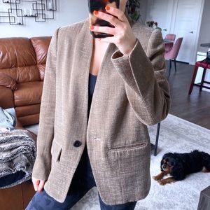 FRAME FALL NEUTRAL BROWN BLAZER JACKET SIZE 2